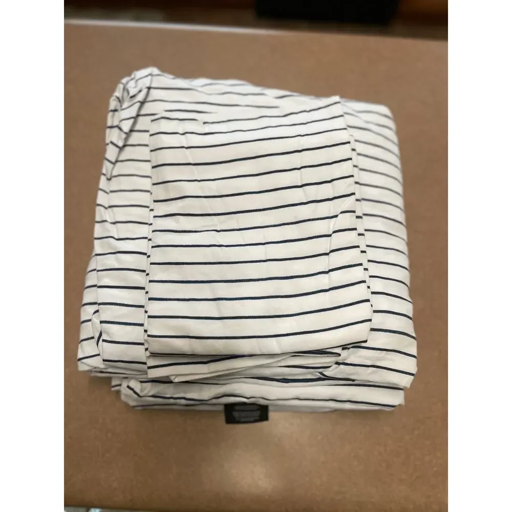 Lauren Ralph Lauren Spencer King Sheet Set Navy/White Stripe 4Pc 100% Cotton NEW